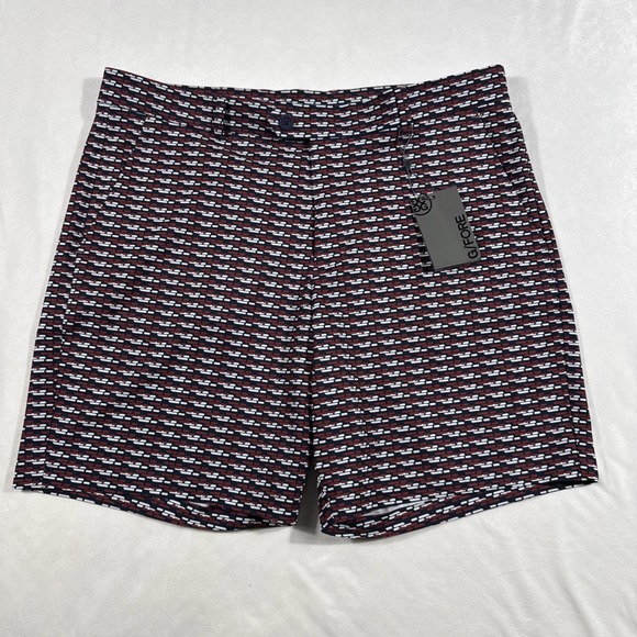 G/Fore Maverick Hybrid Shorts Men's 32 Red‎ Navy Geometric Golf Performance - Picture 3 of 12